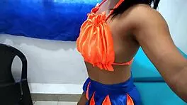 i was playin' alone showin' my big ass in skirt to the camera