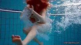 Two hot lesbians in the pool