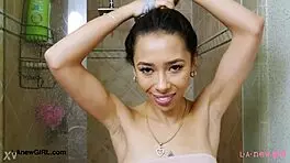 asian teen model took a shower