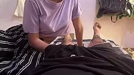 Latina university babe sucks huge cock fully, swallowing cum in pov