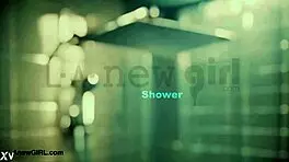 asian teen model took a shower