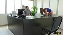 loan4k seductive cutie liza tastes dick of loan agent in his office