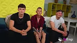 Hardcore date for young 18+ Rubi she must choose one guy to fuck among three