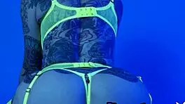 Petite busty milf joanna angel specifically slips out of her colorful neon lingerie