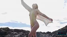 Spanish milf babe with a big ass lorena hidalgo hot outdoor striptease