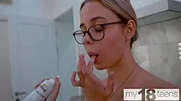 Stunning girl plays with her pink pussy!