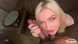 Hot young blonde with pierced nipples tries black cock for the first time