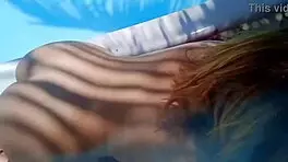 Huge Young Pussy Pegged By Dildo At Poolside