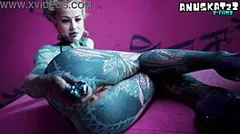 Solo anal fisting - toys and plugs for tattoo girl - asshole stretching