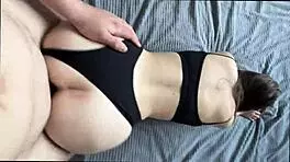 perfect girl with big ass cums in doggy pov