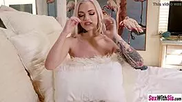 blonde teen stepsister caught clicking nudes by stepbro