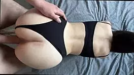 perfect girl with big ass cums in doggy pov