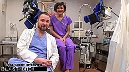 student jackie banes busted and blasted with cum by doctor