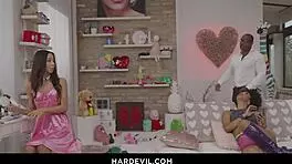 hot interracial threesome with big cocks