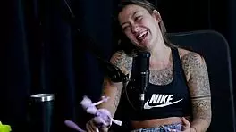 safada performs sensual stripper show revealing breasts after denying transsexual suggestion and recalling virginity loss