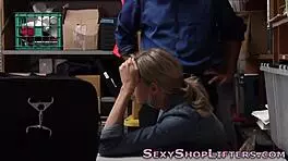 Skinny teen thief gets caught and spunked on hidden cam