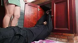 Real housewife seduces plumber with her curves, she moans.