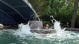 we're playing with each other's pussies at the pool