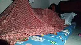Unexpected creampie under the sheet during bed sharing