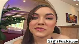 Skinny Brunette Sasha Grey Gets That Tight Pussy Stuffed