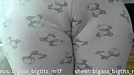 Big Ass Milf Masturbates in Pajamas with Toys and Wet Pussy