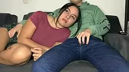 Brunette Babe Receives Cumshot in Mouth and Creampie in Wet Pussy