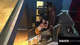 i'm putting this big black dick deep into the petite white chick's cervix