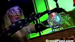 Reverse Cowgirl Blonde Teen Riding Old Stud