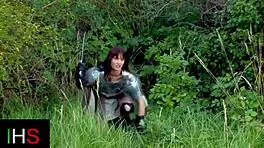 Blonde Teen in Outdoor Threesome with Double Penetration