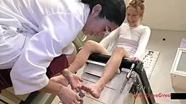 the perverted podiatrist stacy shepard spreads her feet and pussy