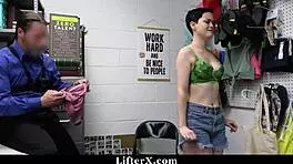 young amateur thief gets dominated by cop in a strip search and fucked in the office - lifterx