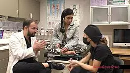 the perverted podiatrist stacy shepard spreads her feet and pussy