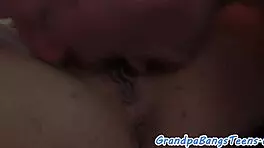 Petite European Teen Receives Detailed Cumshot from Elderly Man