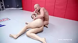 Wrestling winner fucks loser! Cheyenne Jewel ties up Shawn and fucks