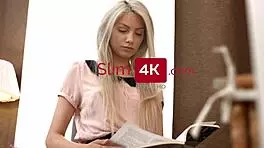 Tattooed blonde with braces gets creampied