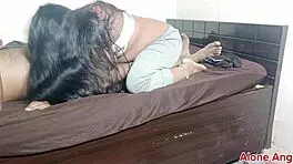 Indian Mature Woman Gives Intense Blowjob and Footjob in Bedroom!