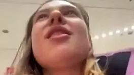 Teen masturbates in taxi and mall with big tits