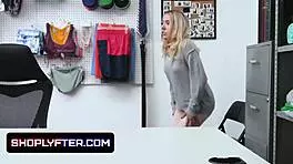 Tiny Young 18+ Blonde Teen 18+ Thief Paisley Bennett Fucked By Big Dick Security Guard