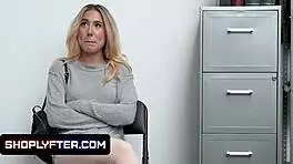 Tiny Young 18+ Blonde Teen 18+ Thief Paisley Bennett Fucked By Big Dick Security Guard