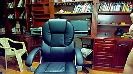 teen secretary masturbates her ass in the office