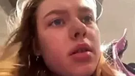 Teen masturbates in taxi and mall with big tits