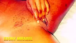 ebony masturbating herself and get a fuck with big cock