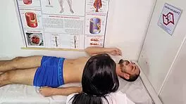 Nurse makes patient so hard