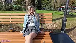 Romantic walk turns steamy with a vibrator in my pussy