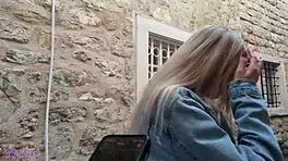 Romantic walk turns steamy with a vibrator in my pussy