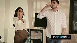 Couple enjoys rough kitchen intimacy