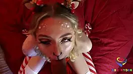 daddy revenge fuck cute 18yo babe in reindeer cosplay christmas casting