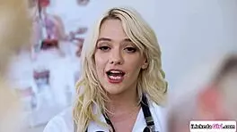 Intriguing lesbian doctor licks teen patient and milfs in hospital