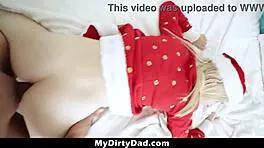 slutty stepdaughter want expensive gift for christmas so she deepthroated her stepdads big dick to get gifts - mydirtydad