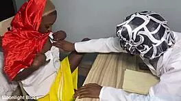 ebony petite student seduces teacher before christmas. intense office sex with big black cock.